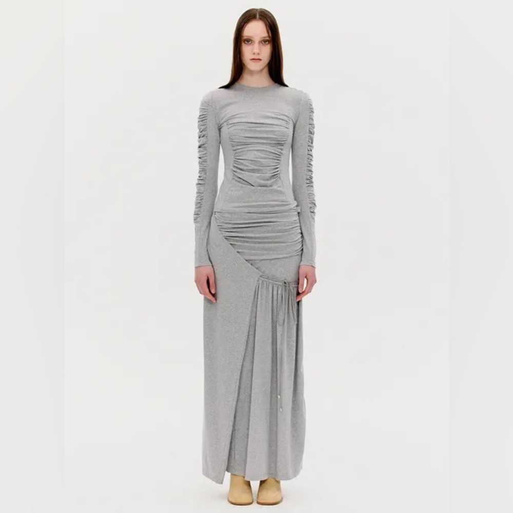 WConcept TheOpen Product ruched wrap maxi skirt (gray)
